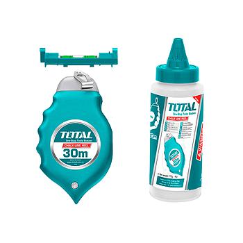 TIRALINEAS - PLOMADA 30M TOTAL (INCLUYE BOTE AZULETE Y MINI NIVEL)