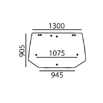 CRISTAL TRASERO PLANO - TINTADO Adapt. a CASE / FORD / NEW HOLLAND