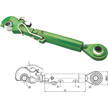 TERCER PUNTO CON ENGANCHE RÁPIDO CAT. 2-2 520 mm (CERRADO) ADAPTABLE A JOHN DEERE (SIN BOLA)
