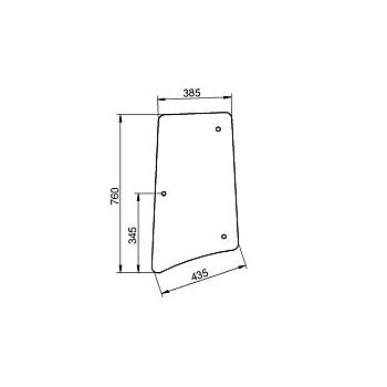 CRISTAL LATERAL IZQUIERDO ABOMBADO - TINTADO ADAPTABLE A JOHN DEERE S. 6000 / 6010