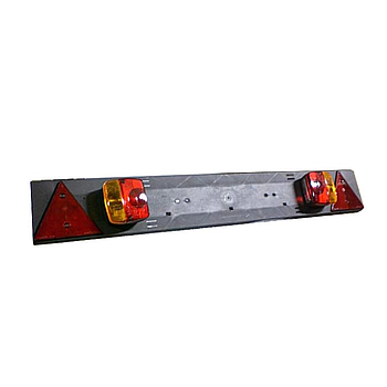 BARRA LUCES TRASERA PARA REMOLQUE DE 1100X140MM CON 2 PILOTOS, 2 CATAREFLECTANTES TRIANGULARES