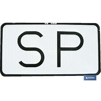 Placa "SP" V-9 Servicio Público 225x120 mm