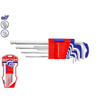 JUEGO LLAVES ALLEN HEXAGONAL CR-V - 9 PCS (1.5 - 10 mm) EMTOP
