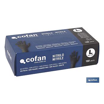 Caja de 100 unidades de guantes de nitrilo Negro Talla XL
