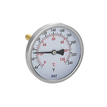 Termómetro de calefacción Ø63 Post. 0-120ºc 50mm 1/2" - 11mm