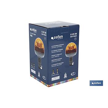 GIROFARO LED ESTACIONARIO PALOMILLA 12/24V ECE R65 IP66 PARA SOPORTE FLEXIBLE