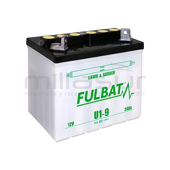 BATERIA ACIDO TRACTOR CORTACESPED FULBAT U1-9 24AH ( 195 x 130 x 180 ) +IZQ