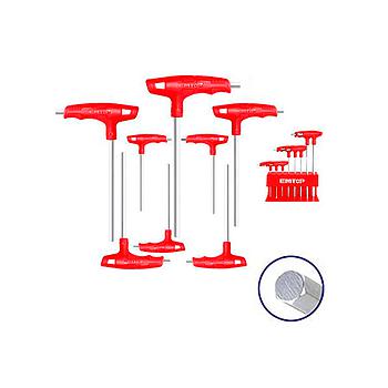 JUEGO LLAVES ALLEN CR-V - 8PCS (2x75, 2.5x75, 3x100, 4x100, 5x150, 6x150, 8x200, 10x200) EMTOP CON COLGADOR