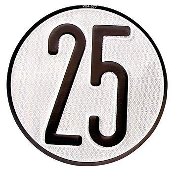 PLACA DE VELOCIDAD HOMOLOGADA 25 KM/H