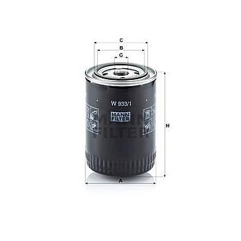 FILTRO ACEITE MANN W 933/1