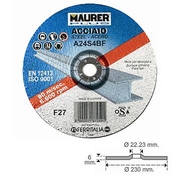 DISCO ABRASIVO CORTE METAL AMOLADORA 230MM 6.0MM
