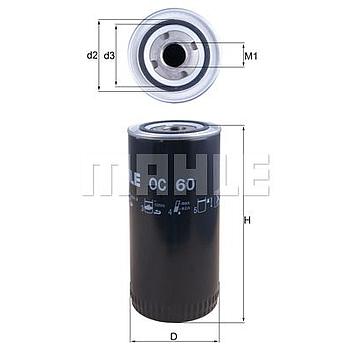  FILTRO DE ACEITE MAHLE OC 60